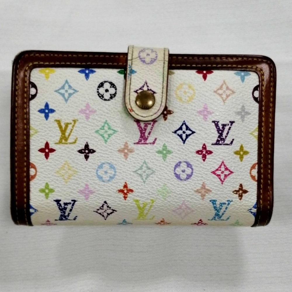 Louis Vuitton Monogram Multicolor French Purse Wallet White